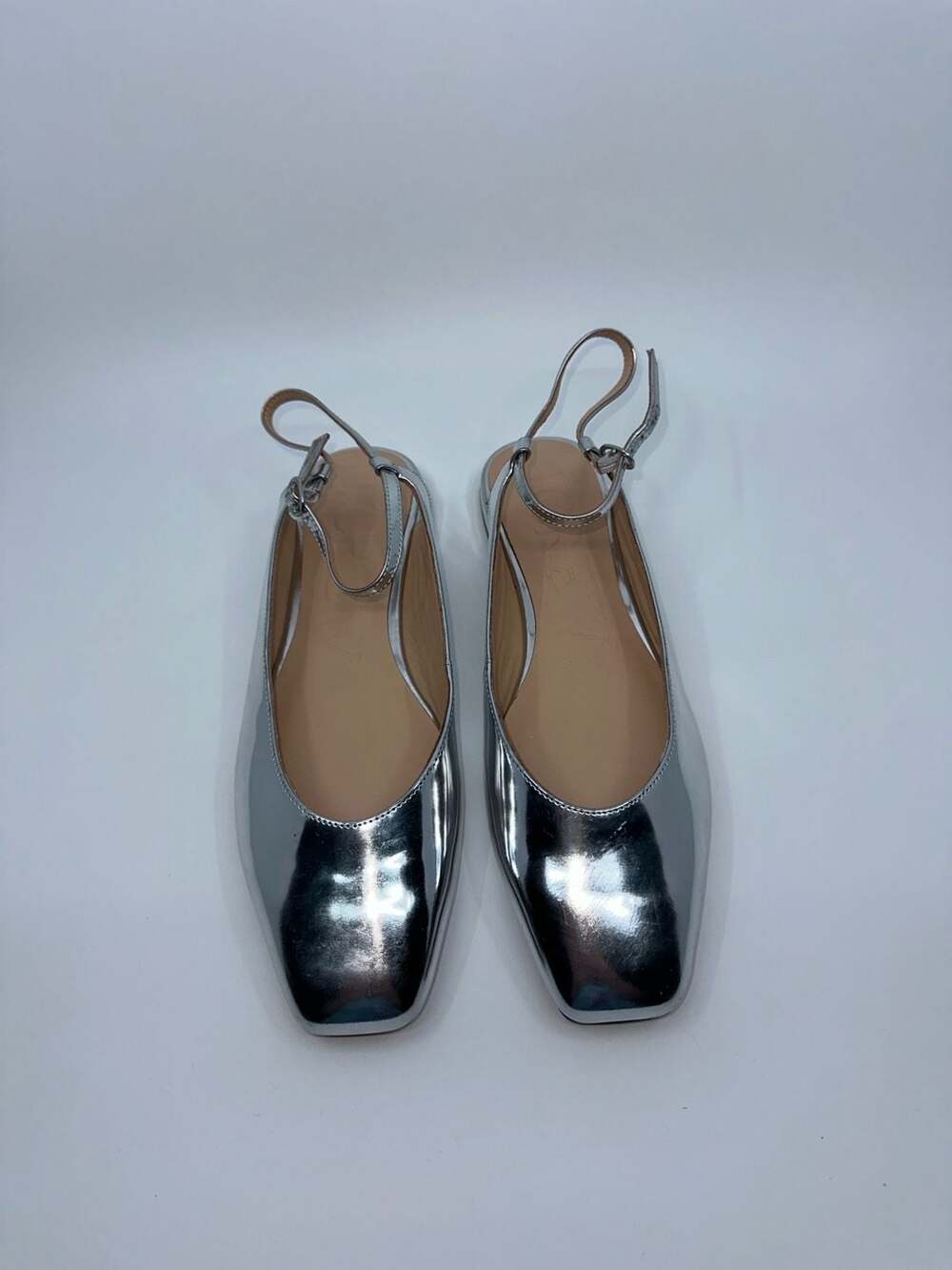 J.Crew Ankle-strap Flats in Metallic Silver Leather